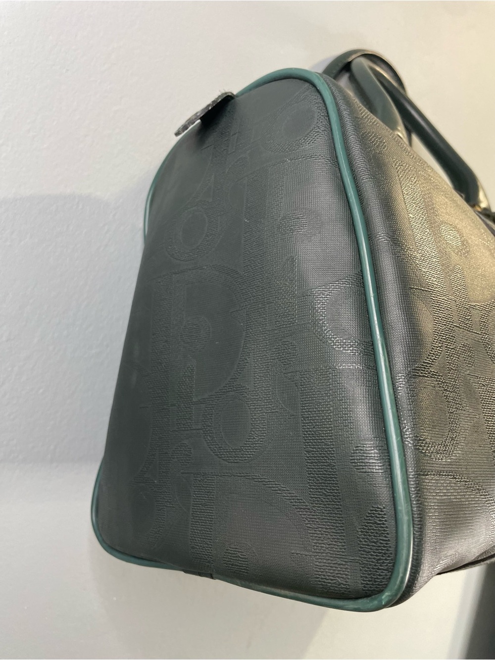 Vintage Christian Dior Hunter Green Oblique Trotter Boston Bag - Picture 8 of 11